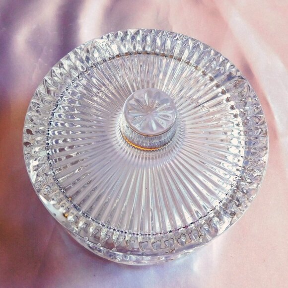 Cut Glass Round Covered Cheese or Butter Dish # 22049 - Picture 4 of 4